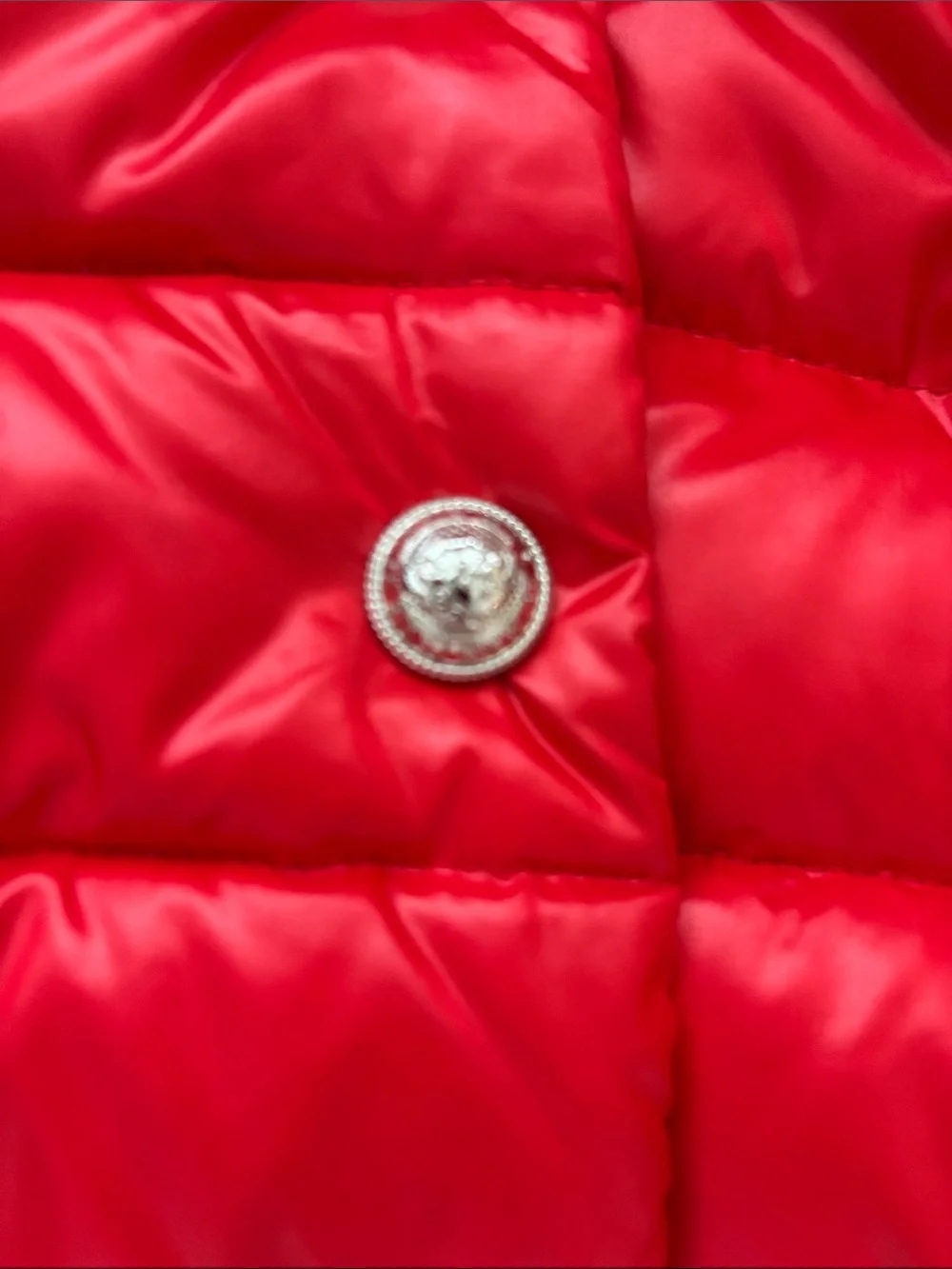 Balmain Paris Red Quilted Hooded Kids Jacket